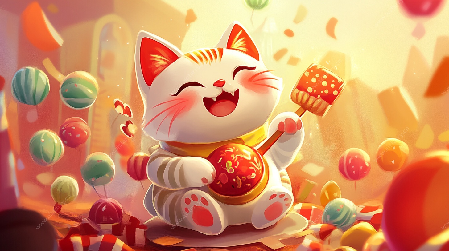 招财猫庆佳节欢乐场景