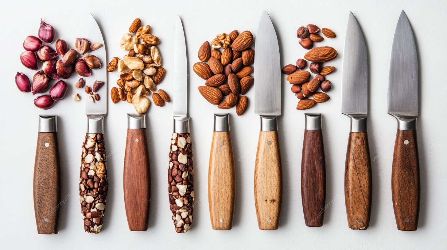 刀具坚果组合静物展示