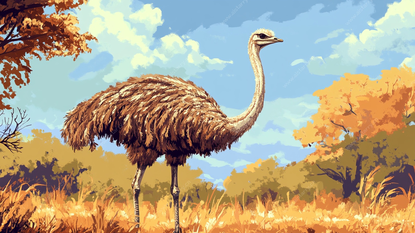 草原上的鸵鸟
