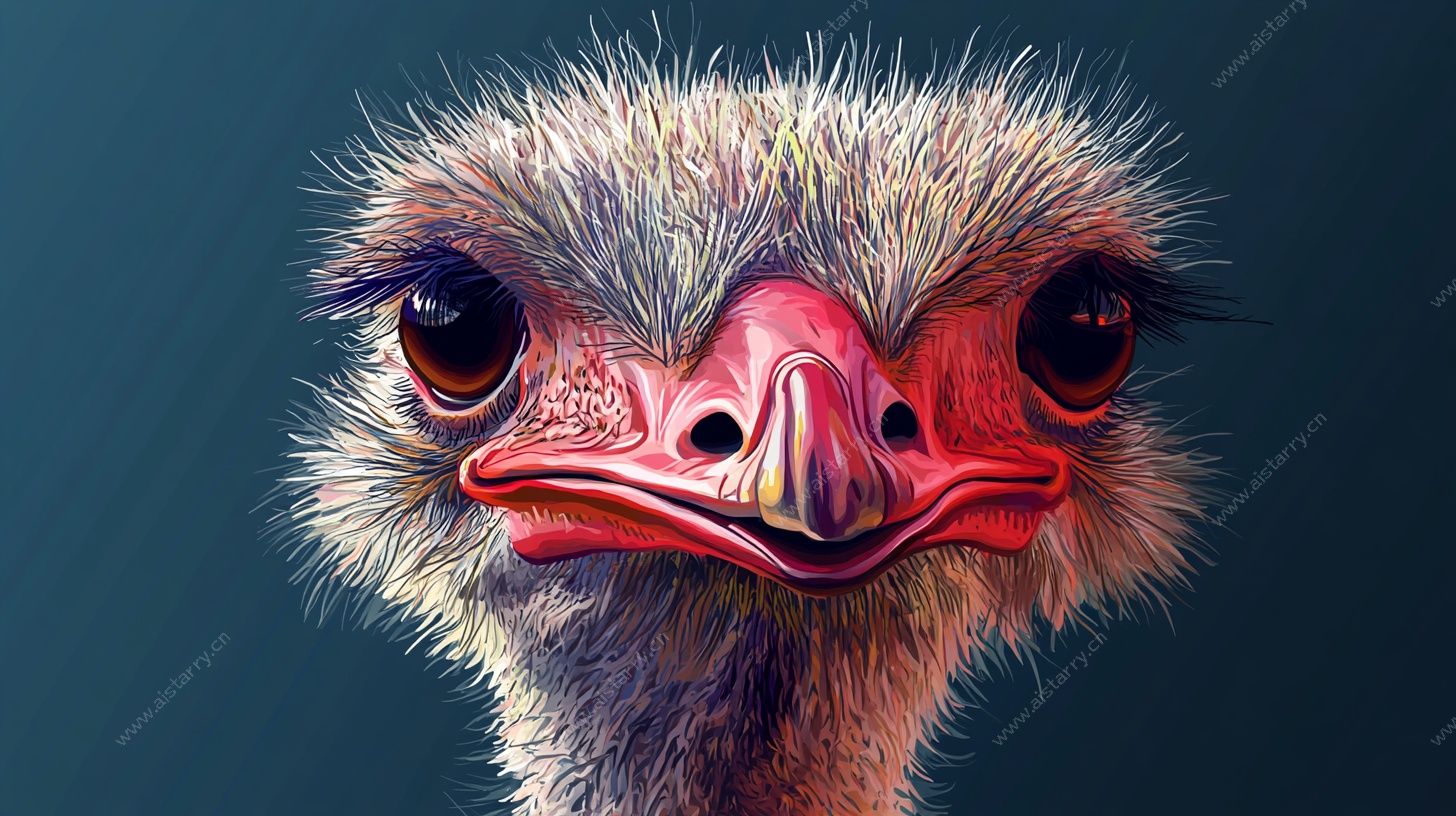 鸵鸟特写 灵动的羽毛与神情