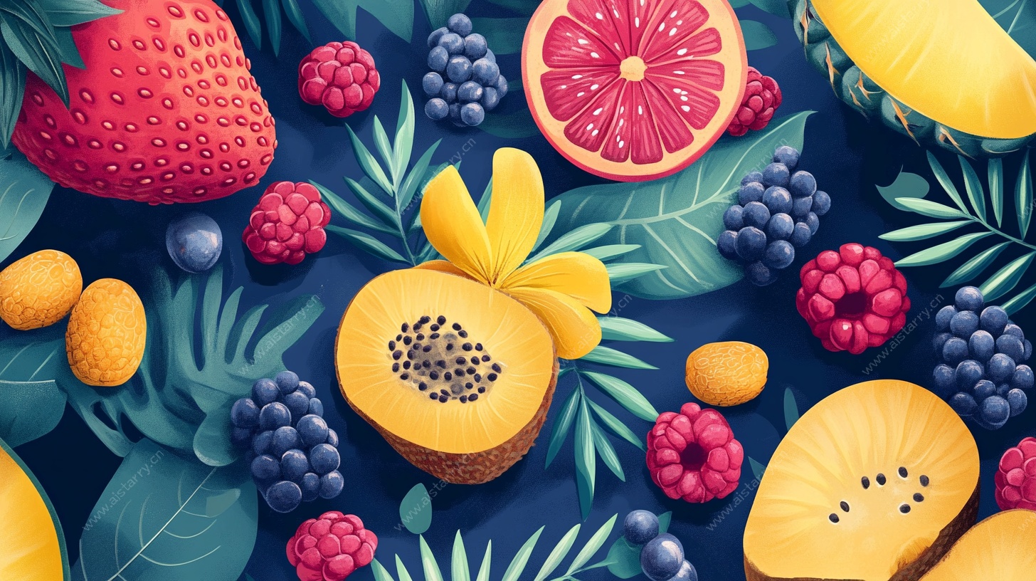 缤纷水果插画