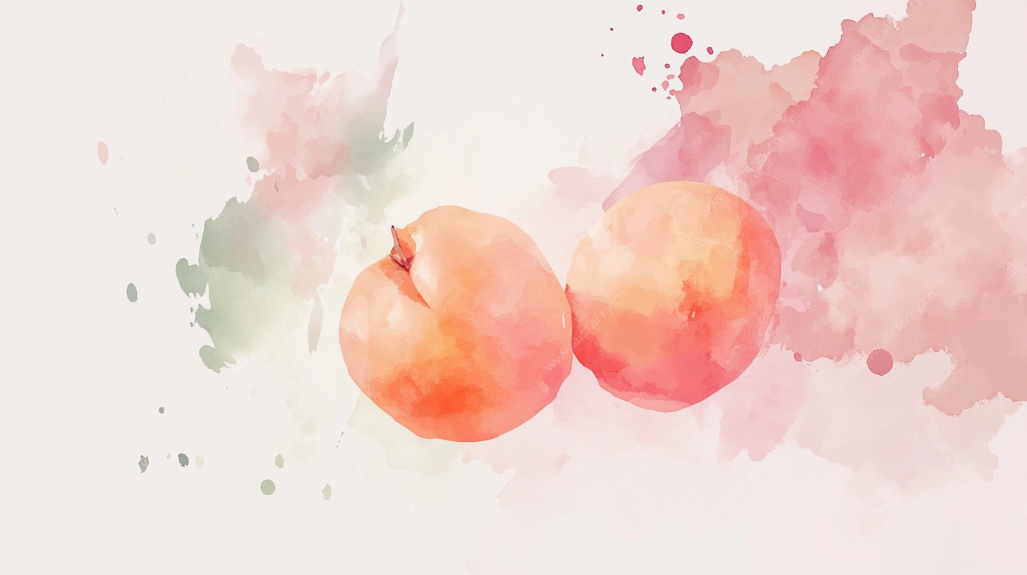 水彩风双石榴插画