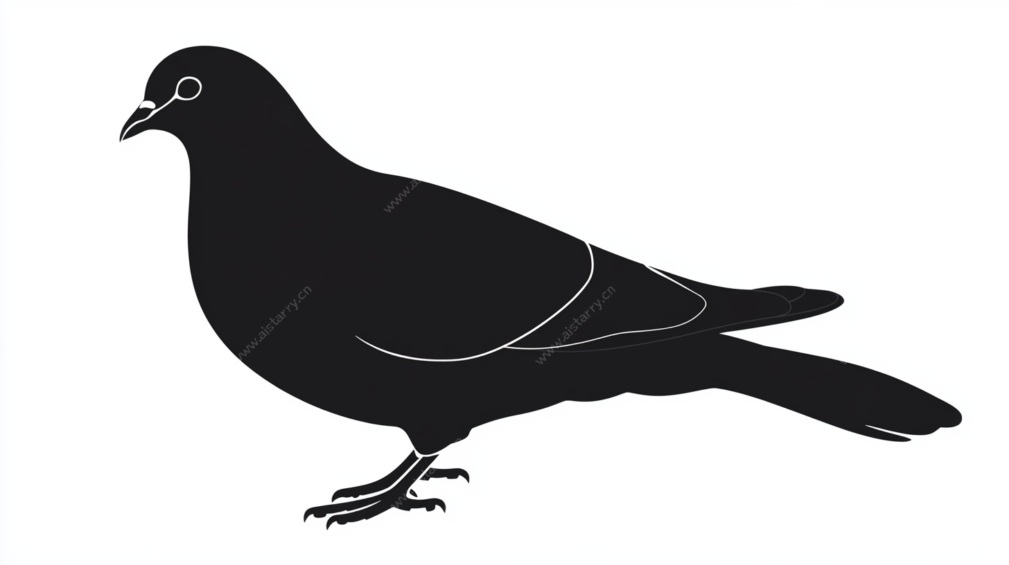 黑色鸽子剪影