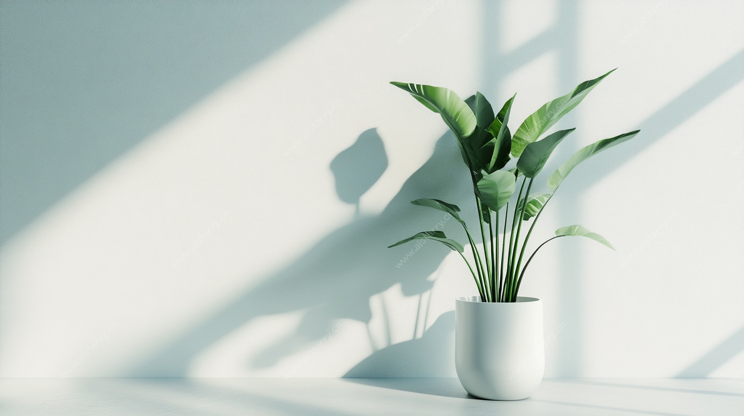 阳光下的绿植盆栽