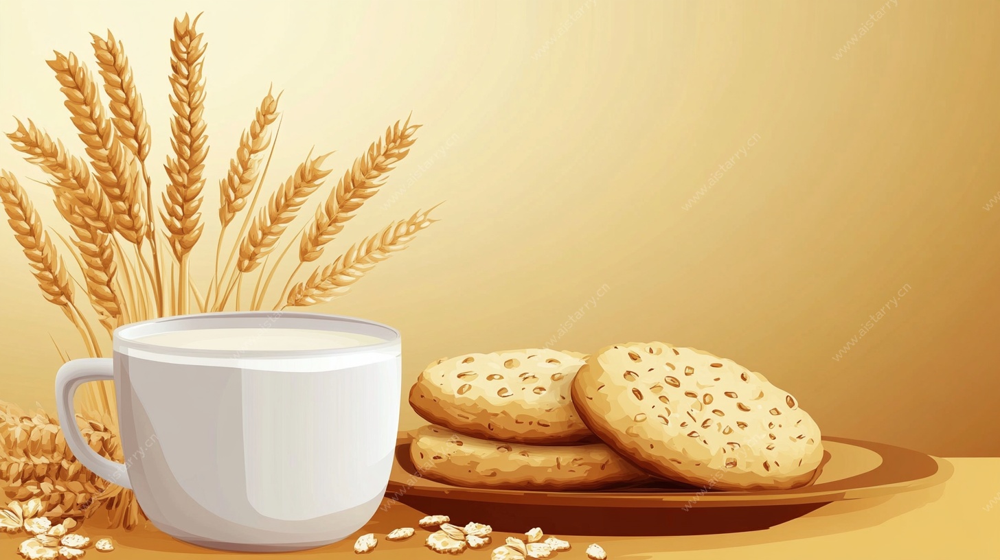 麦香早餐 牛奶与饼干组合