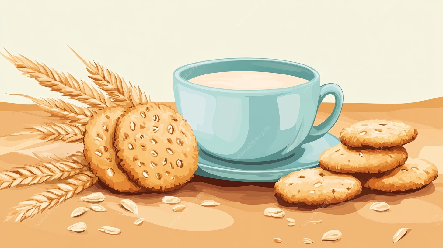麦香饼干配温馨咖啡时光