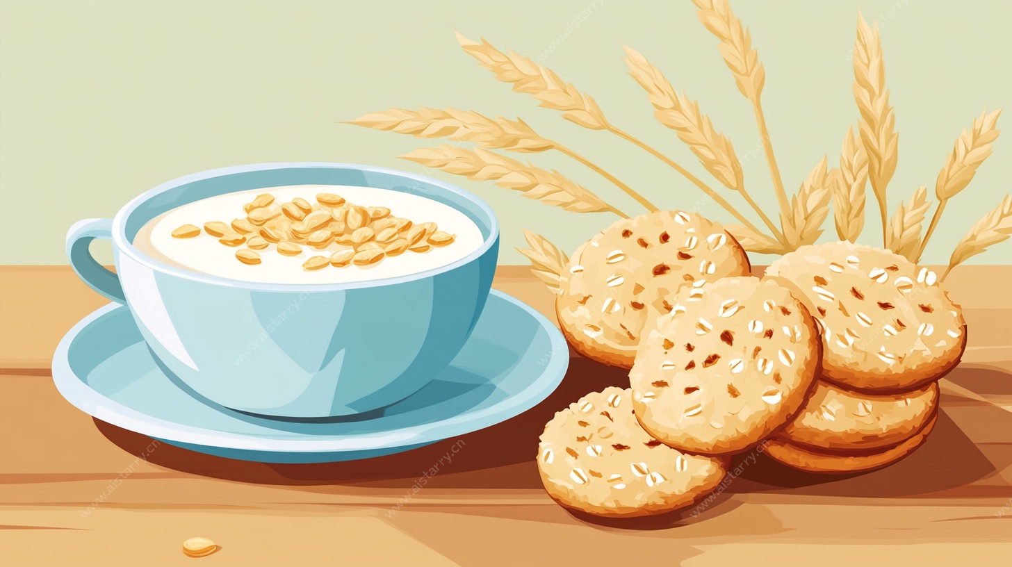 燕麦杯与饼干的惬意组合