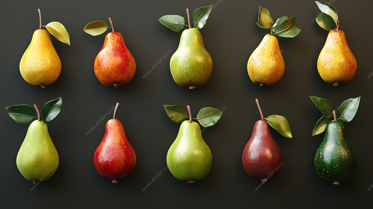 多彩梨子静物排列图