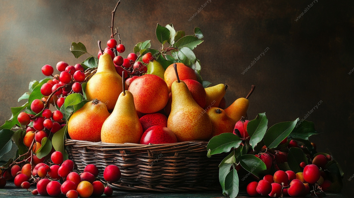 篮子里的多彩水果与浆果
