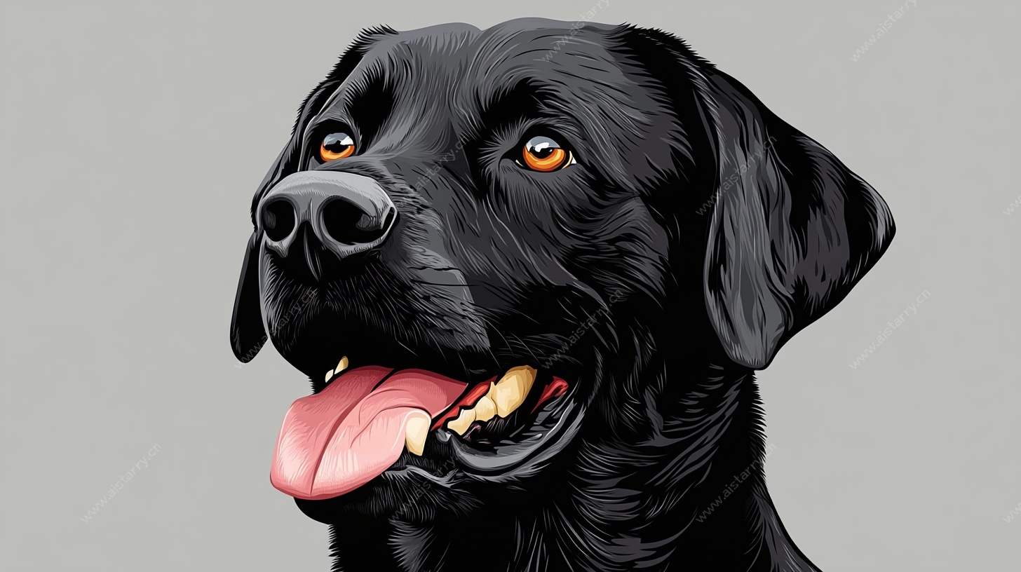黑拉布拉多犬肖像画
