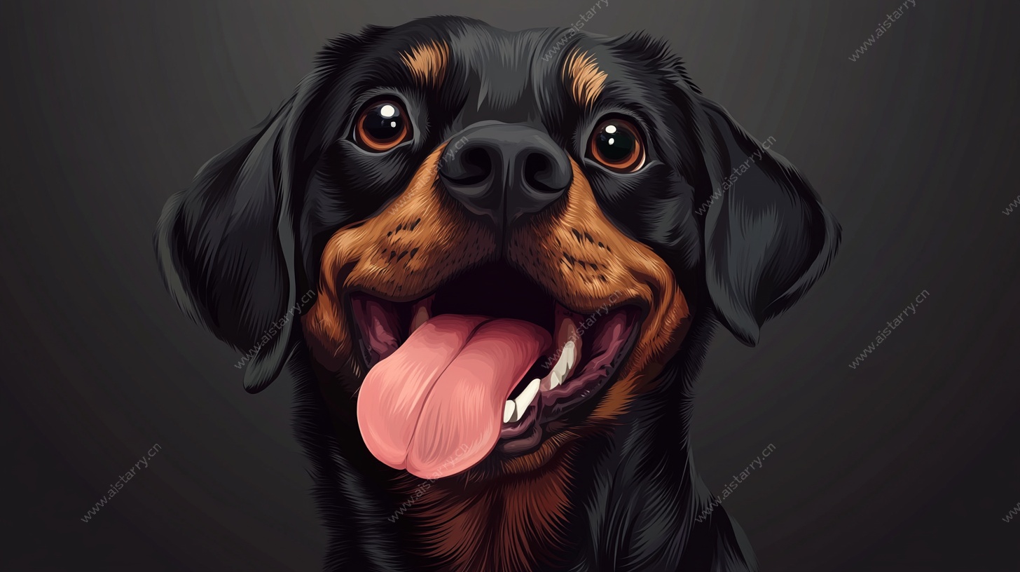 可爱罗威纳犬俏皮肖像