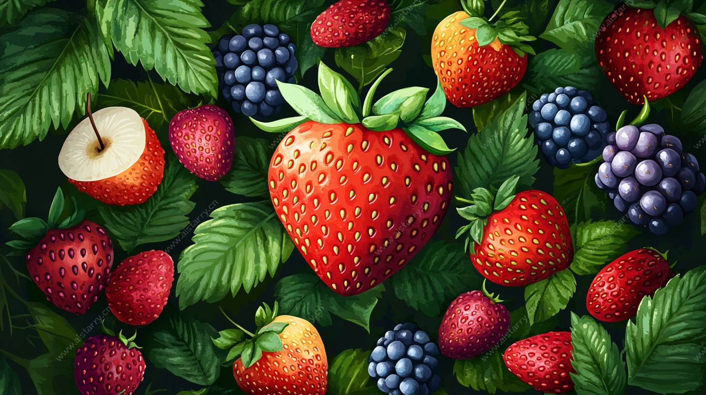 缤纷莓果插画