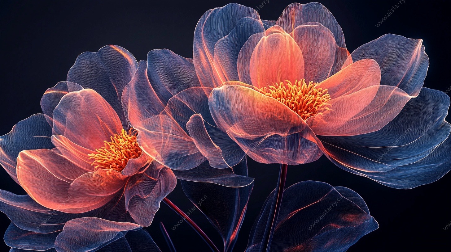 梦幻透明花朵艺术图