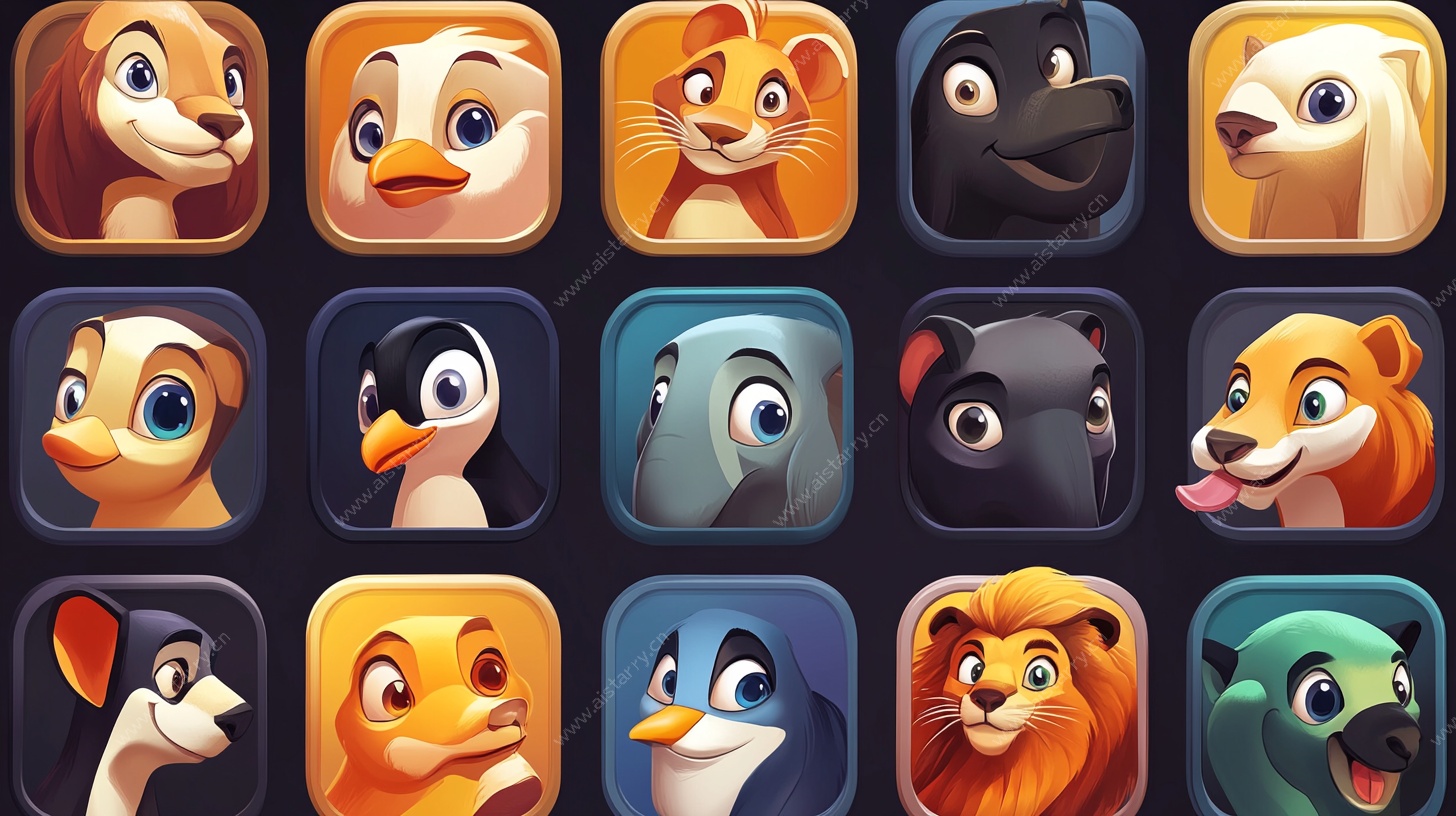 可爱动物卡通头像集合