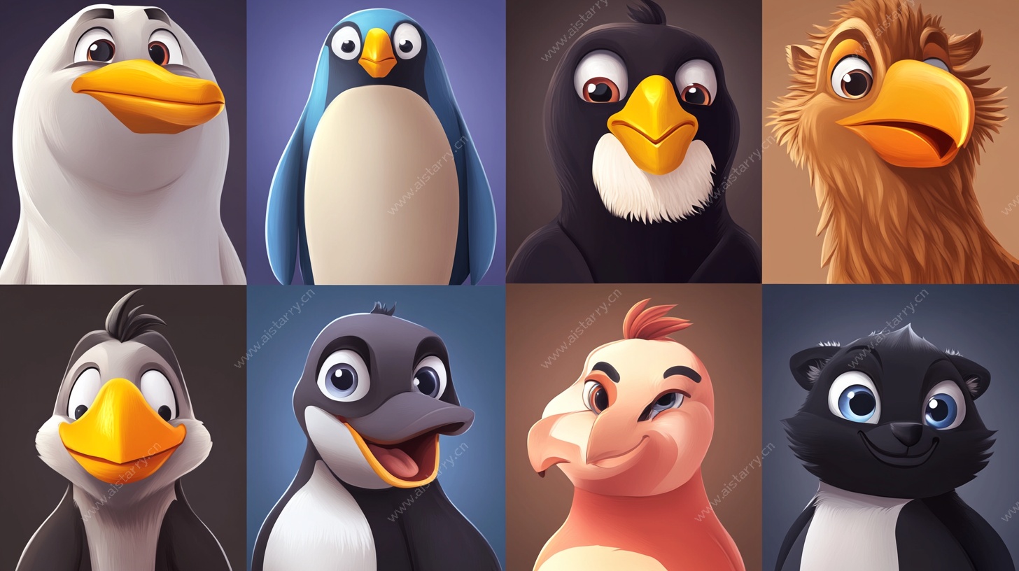 可爱萌趣鸟类角色集合