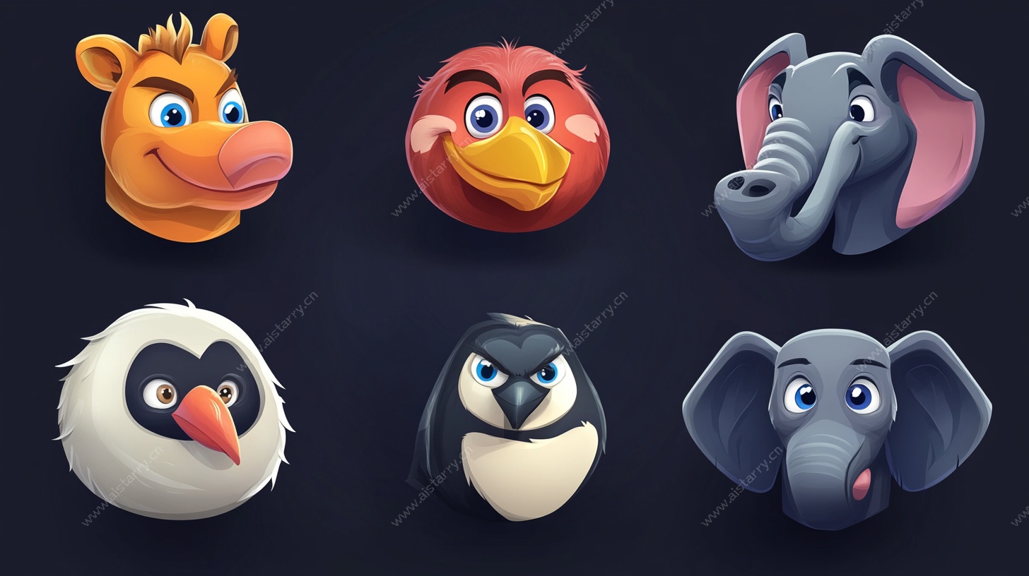 可爱动物卡通头像集合