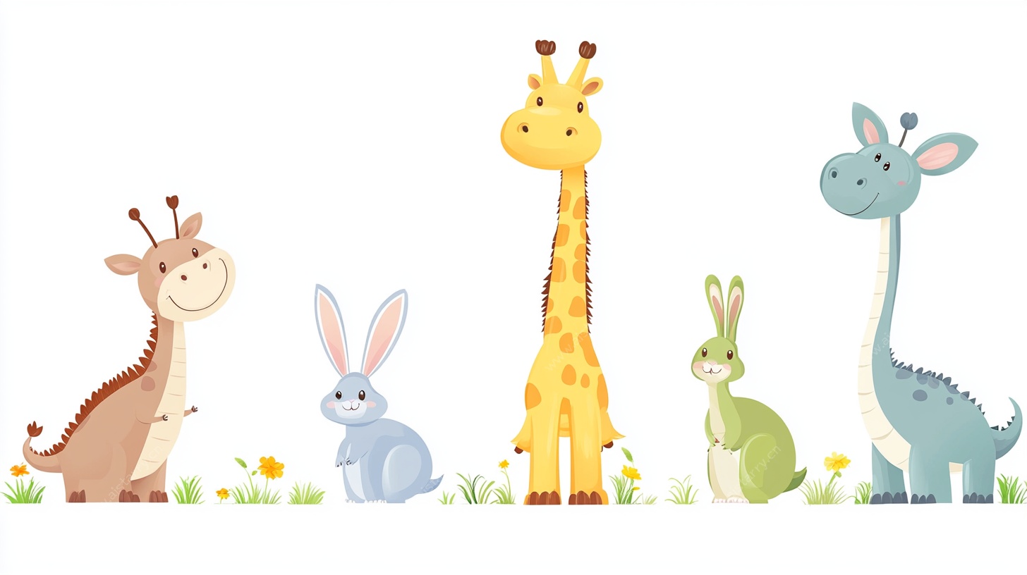 可爱动物乐园插画