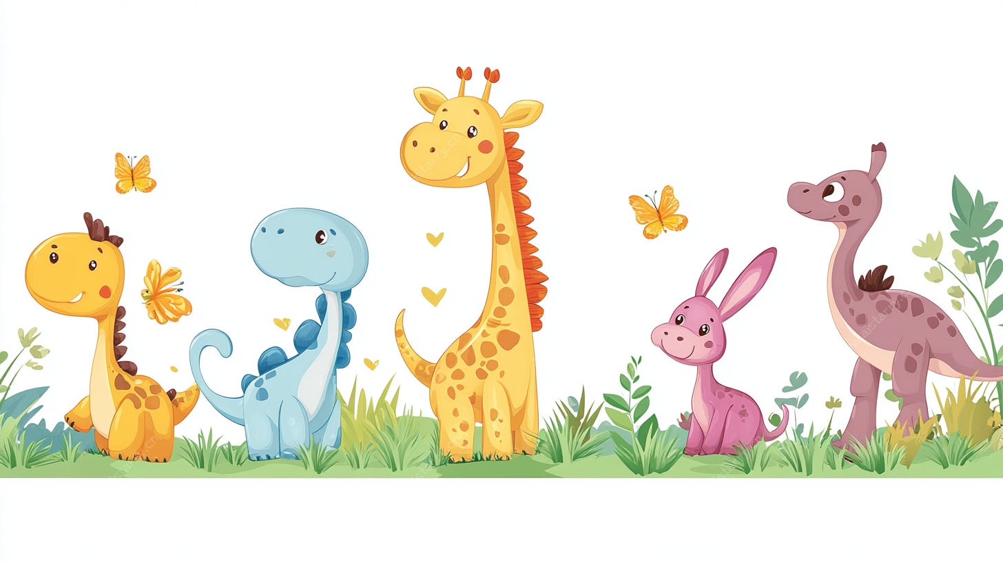 可爱动物们的欢乐草地聚会