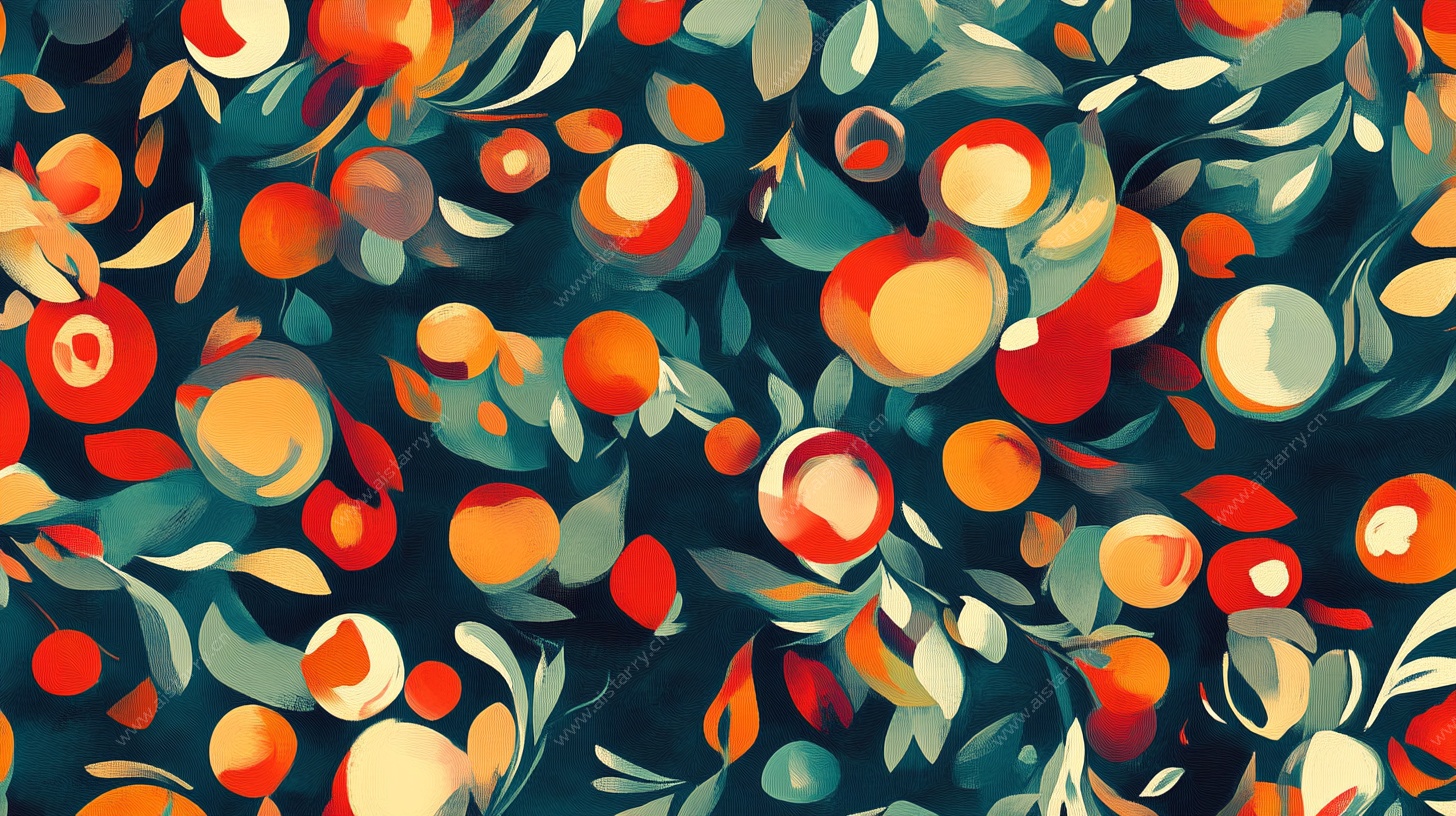 缤纷水果花卉图案背景