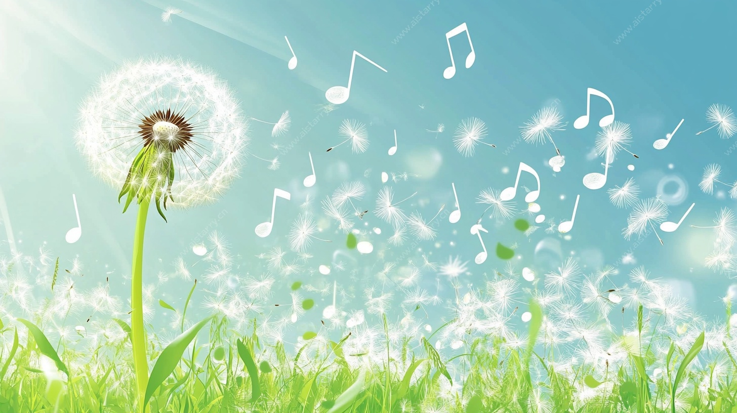 蒲公英在乐声中轻盈飞舞