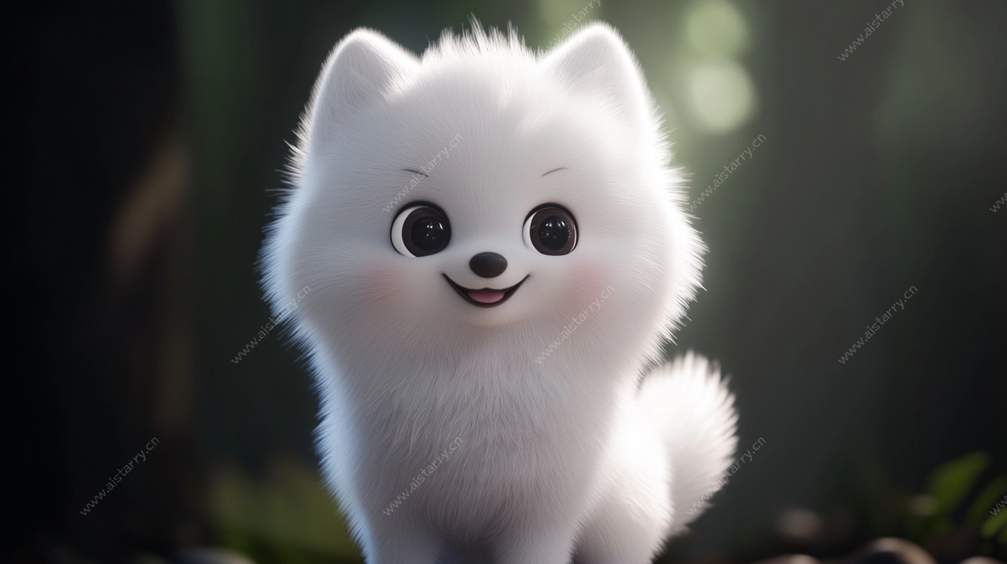 可爱小白狗 萌趣森林形象