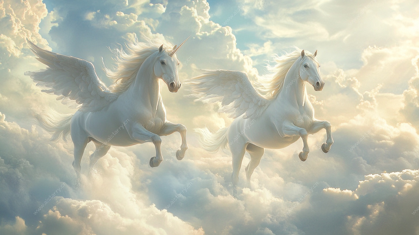 双飞翼白马云端驰骋图