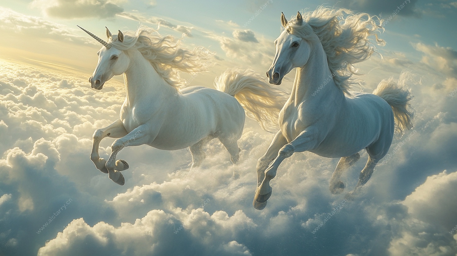 云端双生独角兽奔腾