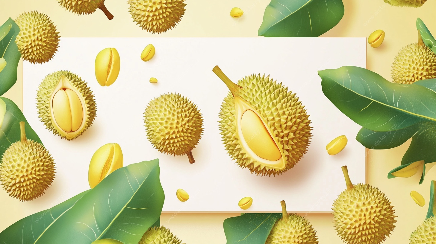 插画中的香甜榴莲世界