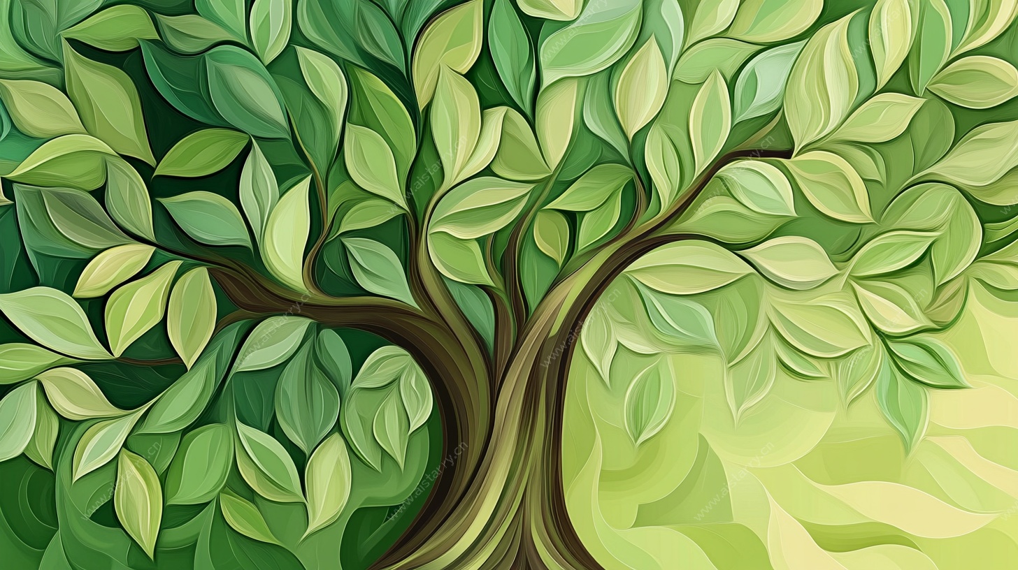 生机盎然的抽象绿叶大树