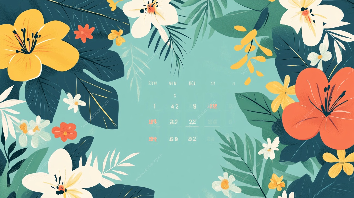 花卉日历插画