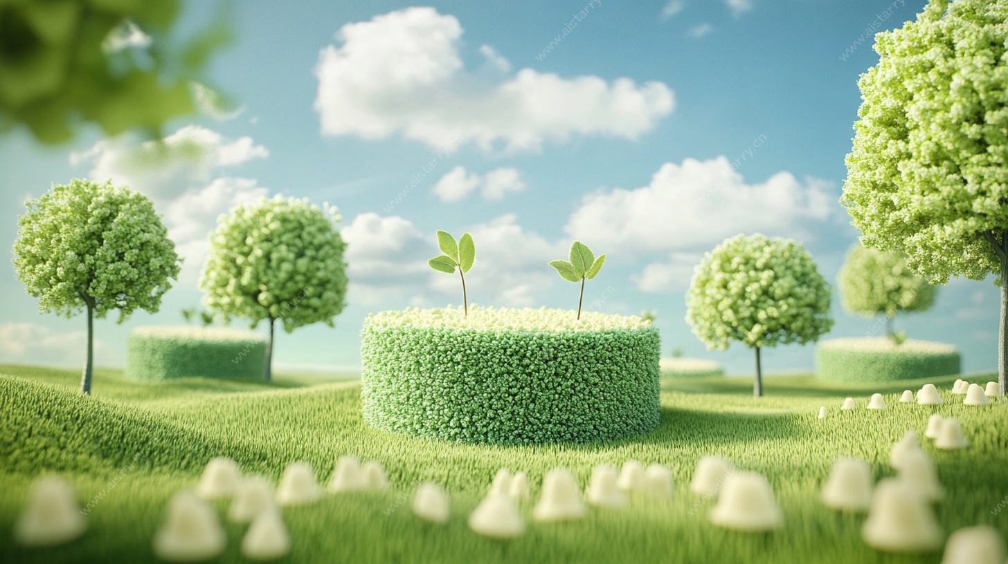 梦幻绿意盎然的童话草地