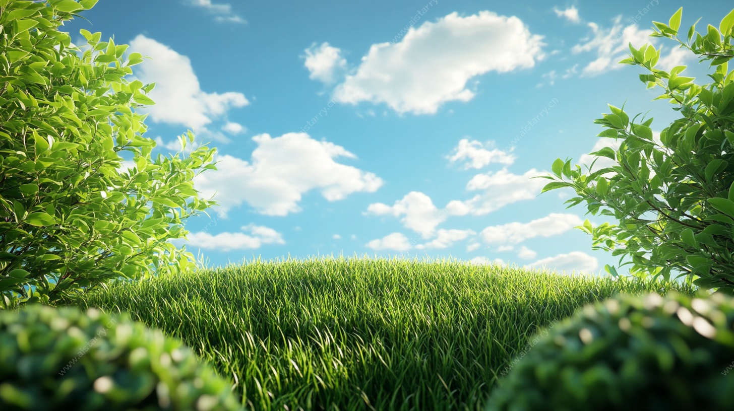 清新绿野蓝天自然美景