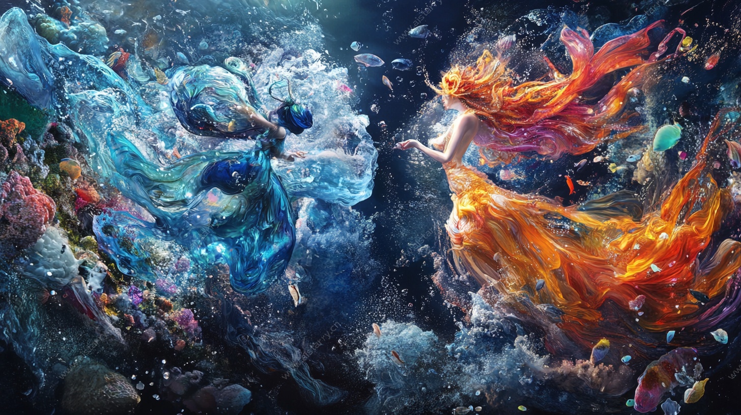 水火精灵的奇幻海底对峙
