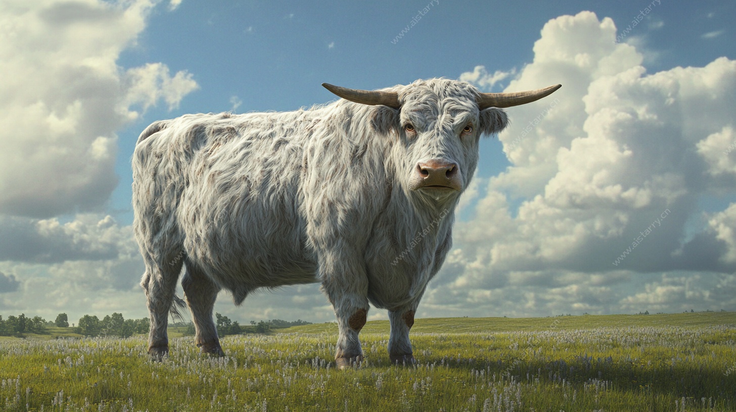 草原上的长毛牛