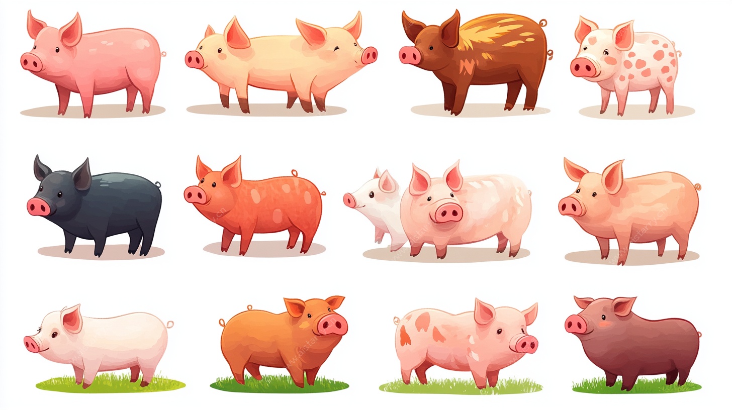 多样可爱小猪插画集合