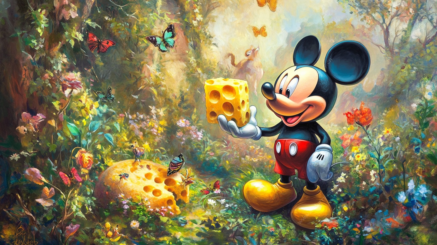 米奇在梦幻森林持奶酪