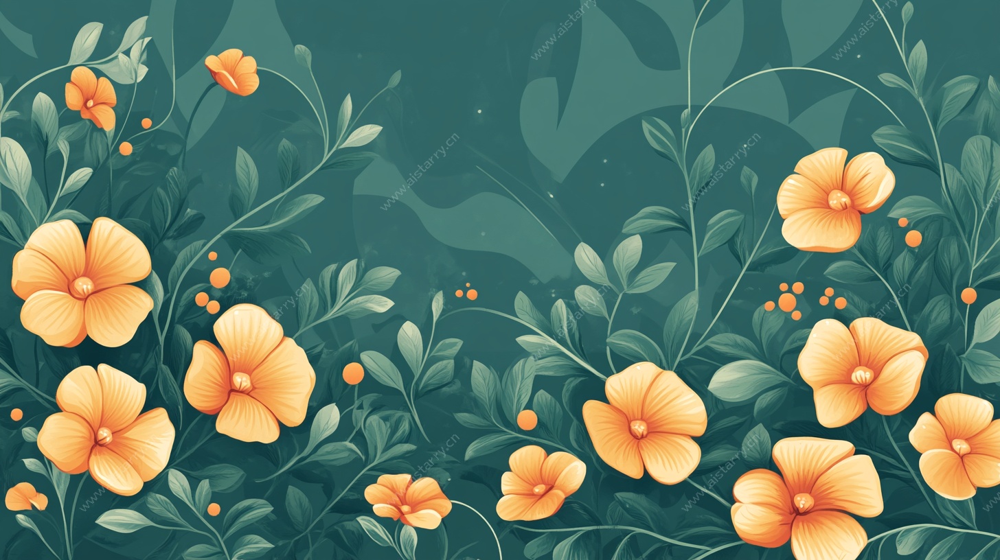 黄花朵朵绿意间装饰画