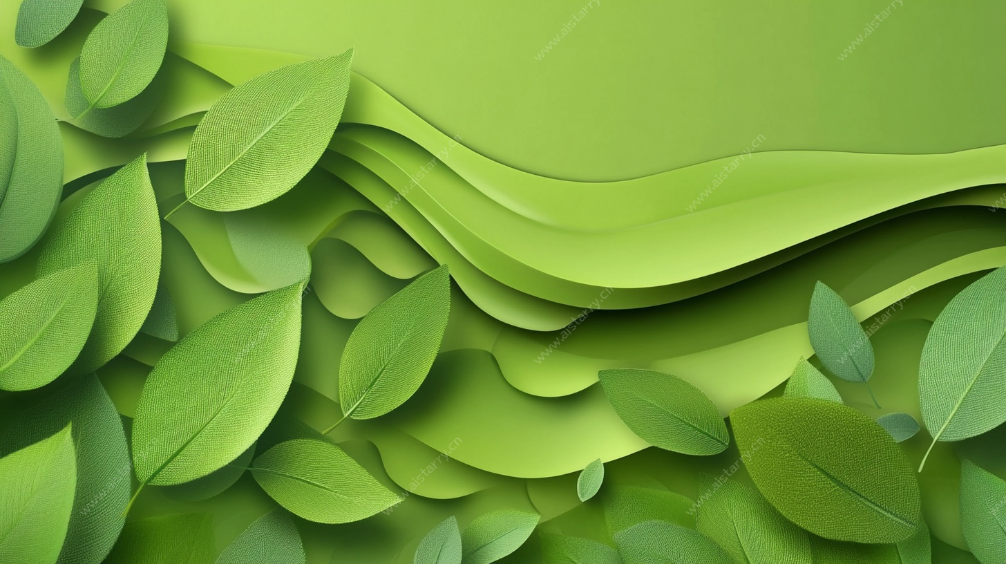 立体绿叶创意背景图