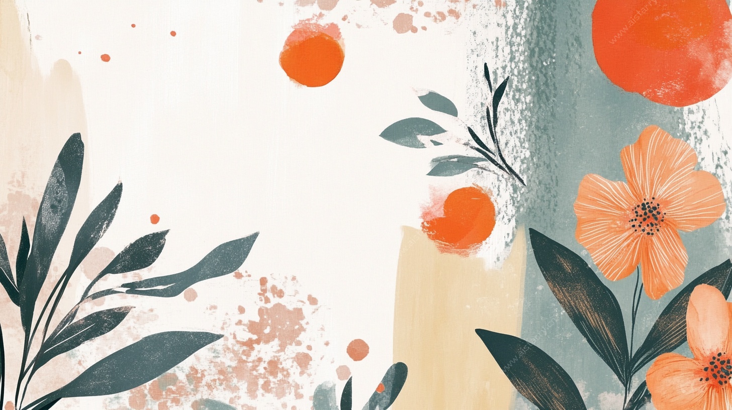 手绘花卉抽象背景图