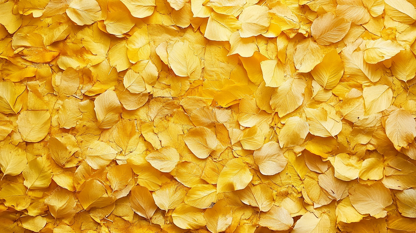 金黄银杏叶铺满地面美景