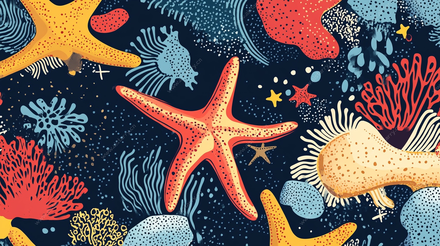 海洋生物缤纷图案设计