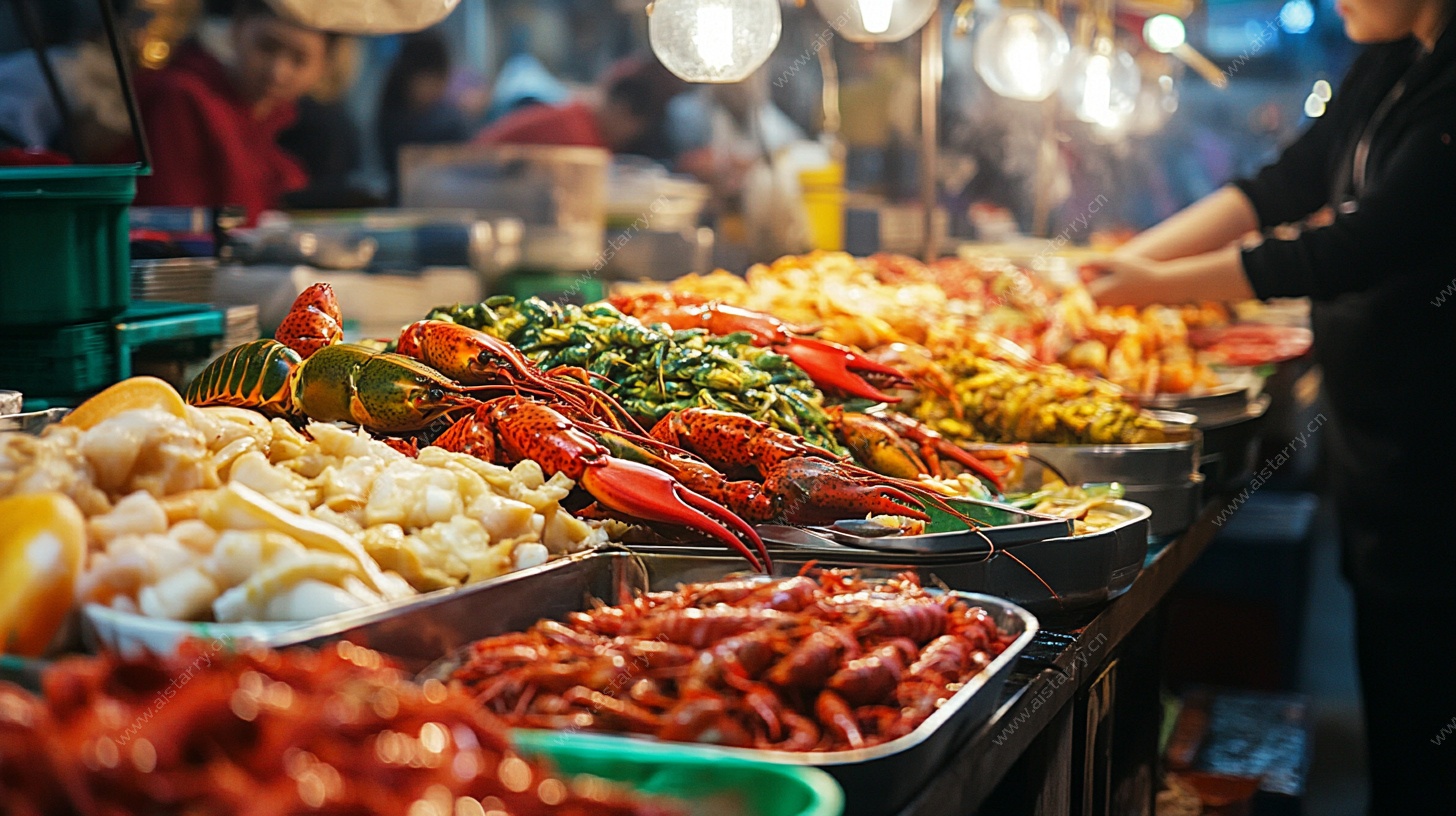 夜市海鲜摊美食大赏