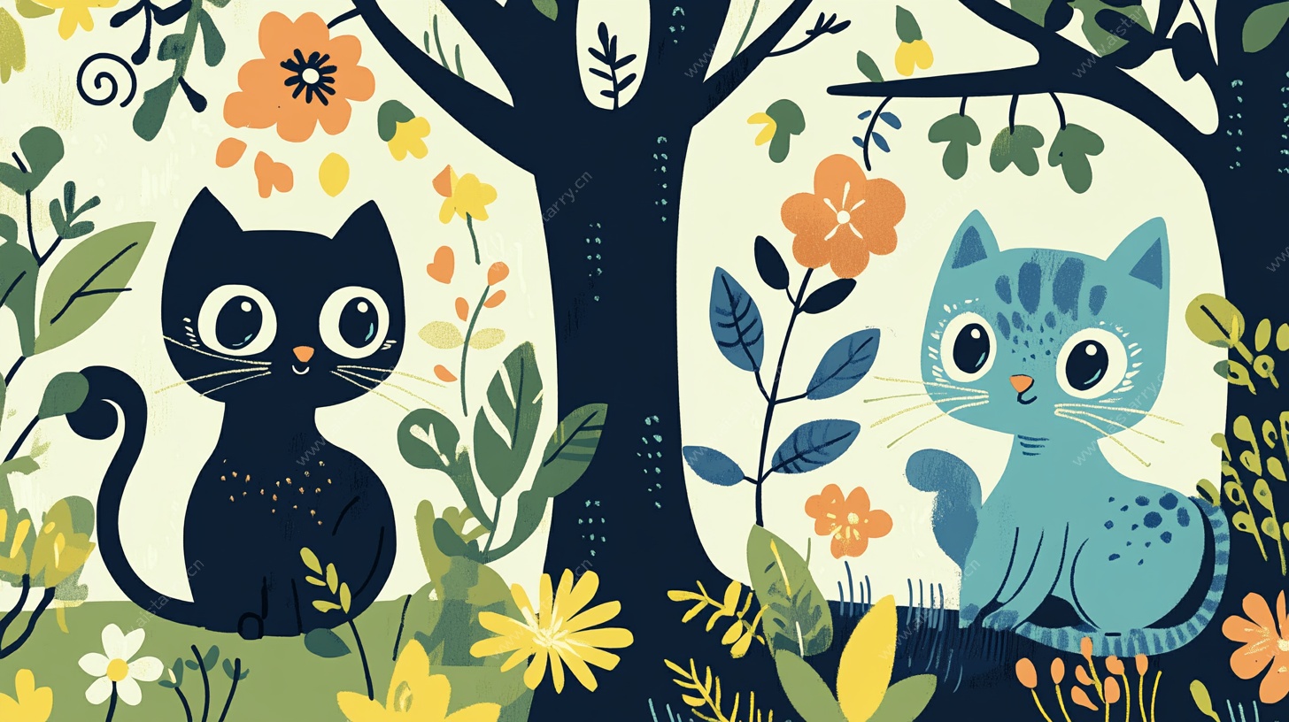 两只萌猫的花园奇遇