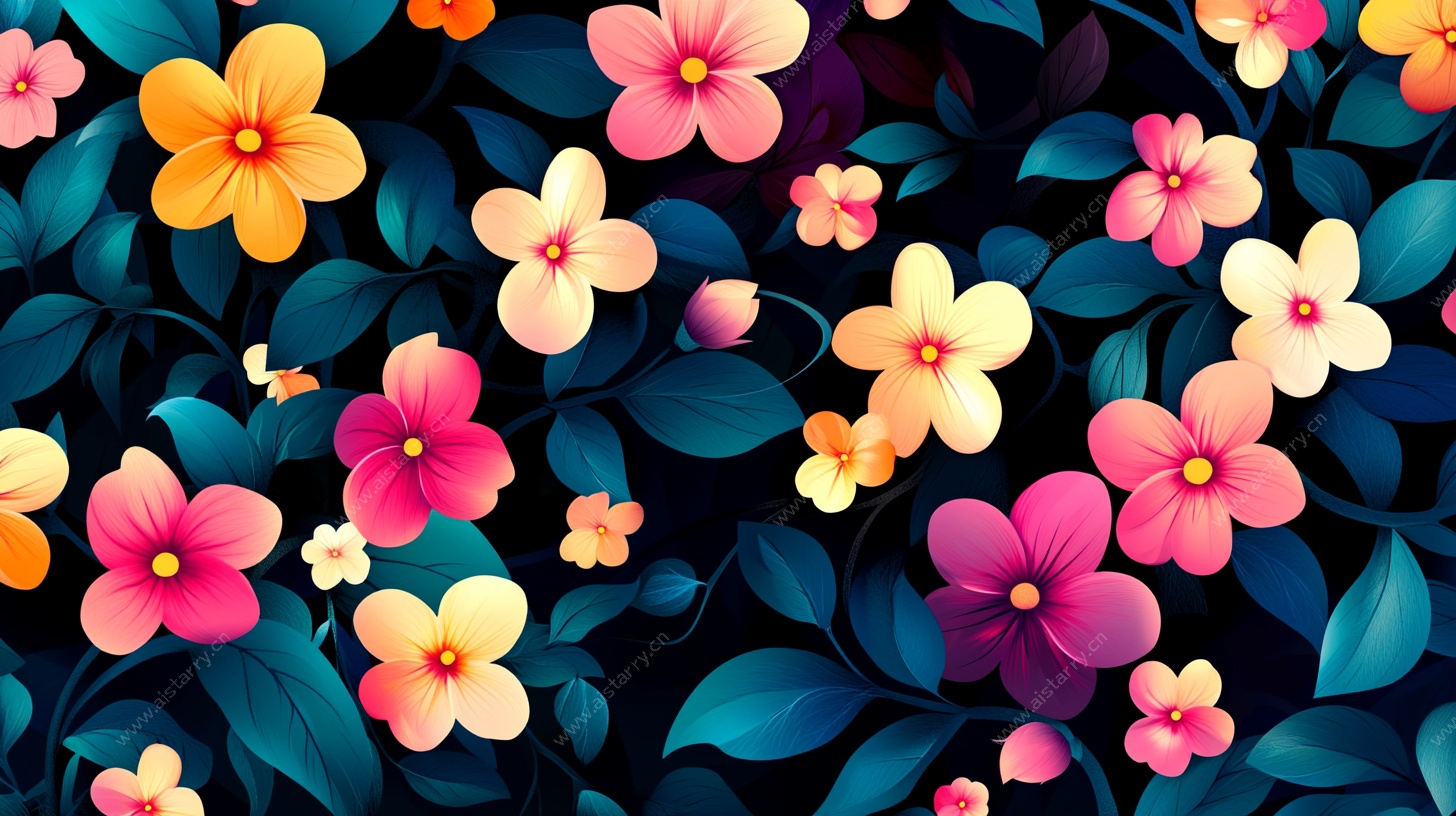 缤纷花卉图案背景