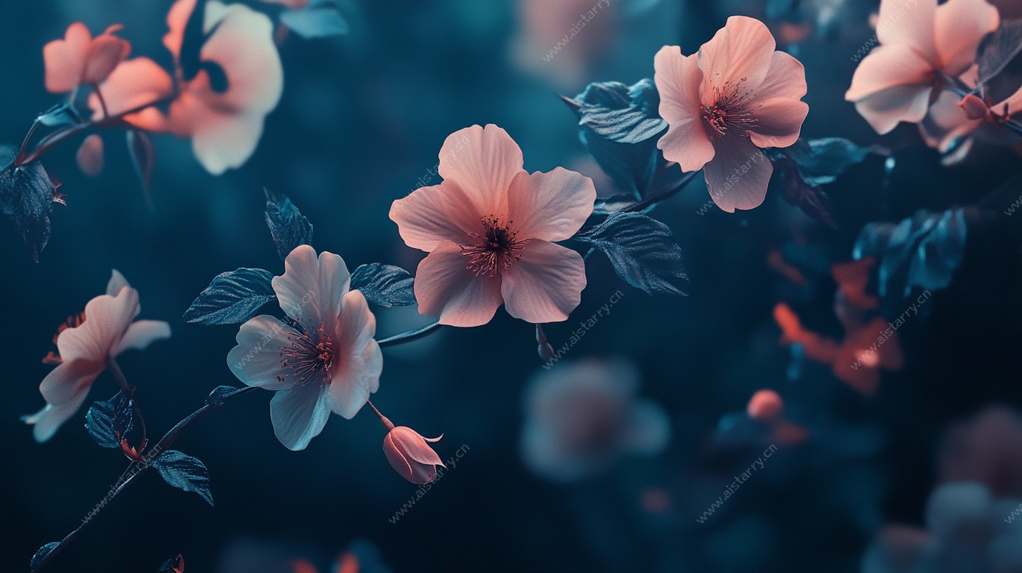 梦幻粉色花卉特写