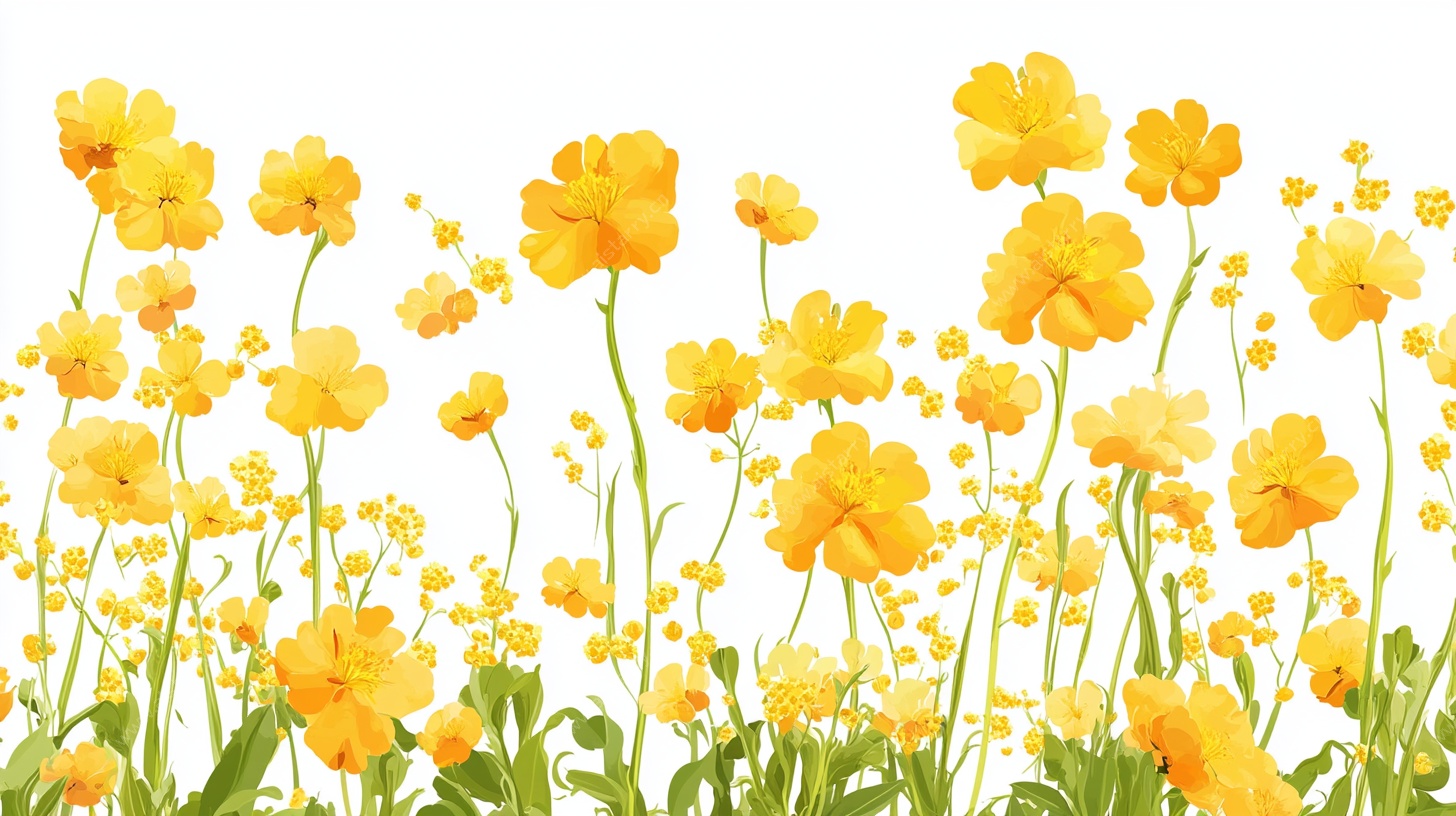 黄色小花花卉图案背景图