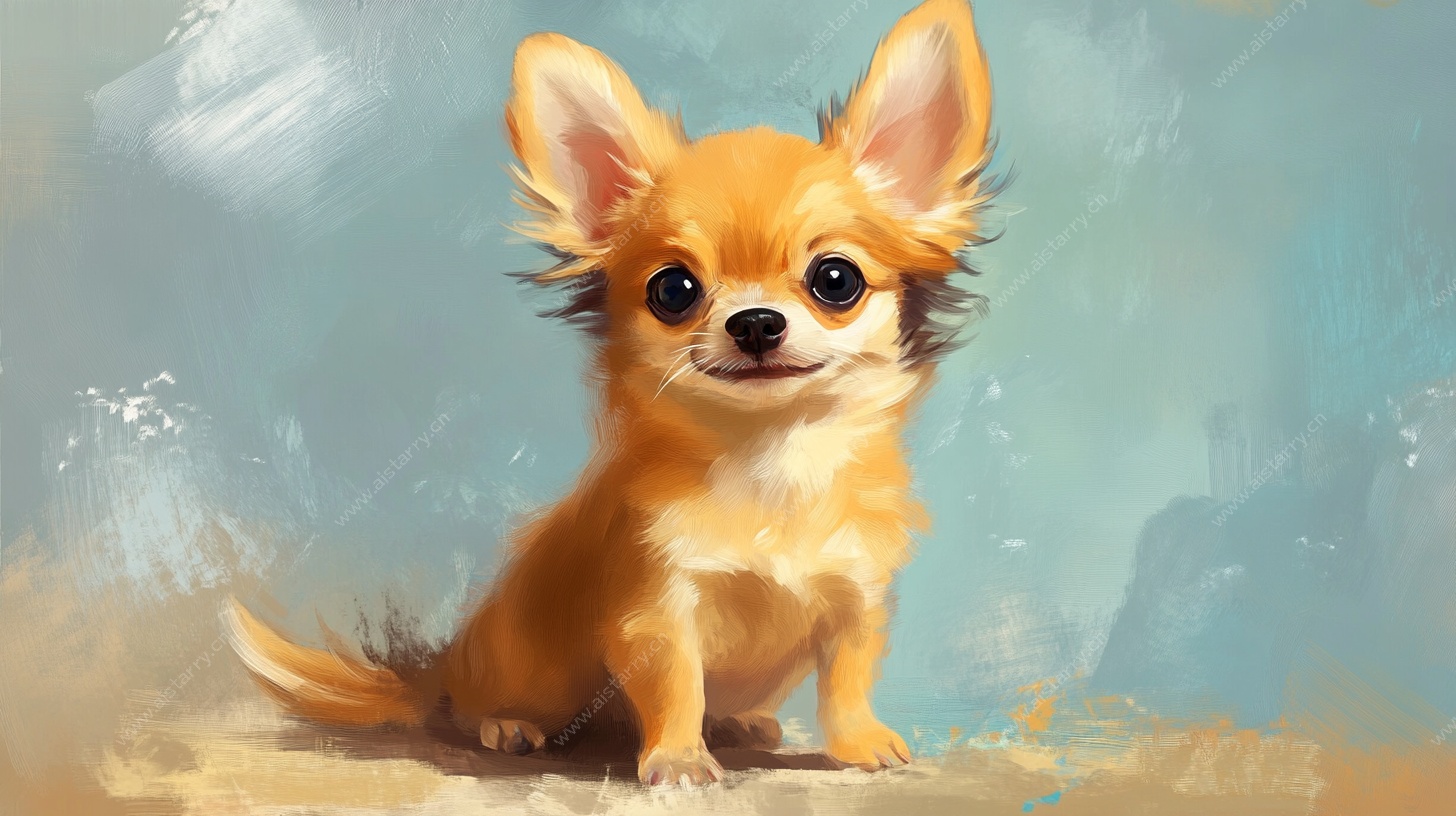 可爱吉娃娃萌趣插画