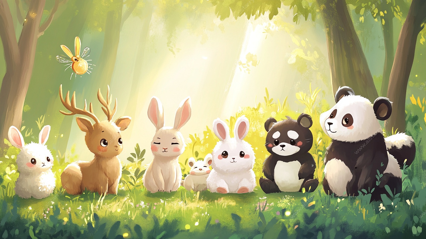 森林中的动物聚会