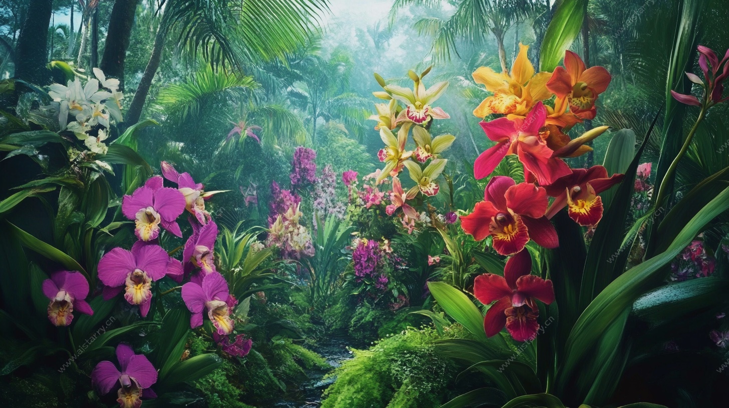 梦幻兰花丛林景观