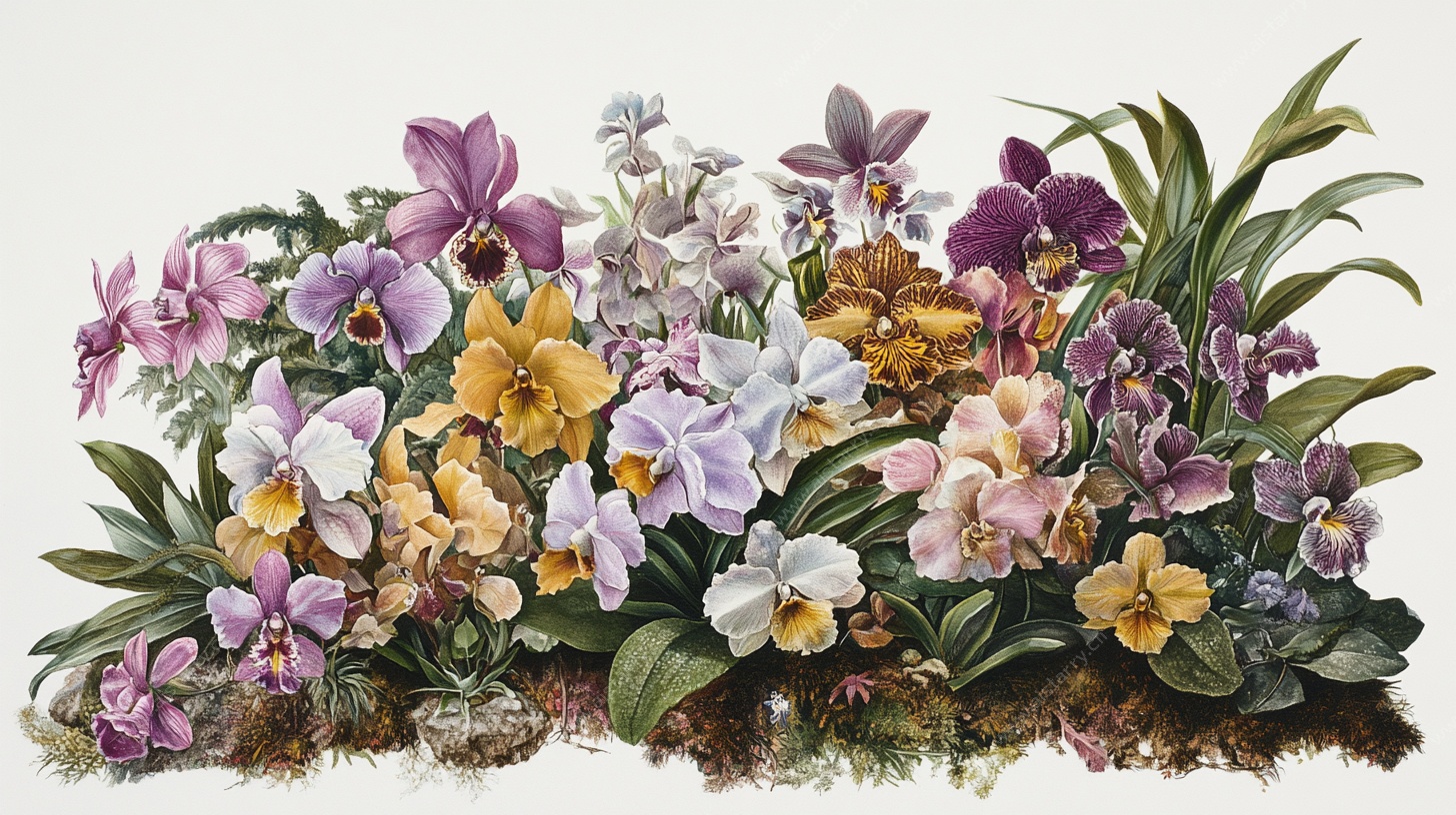 缤纷兰花插画
